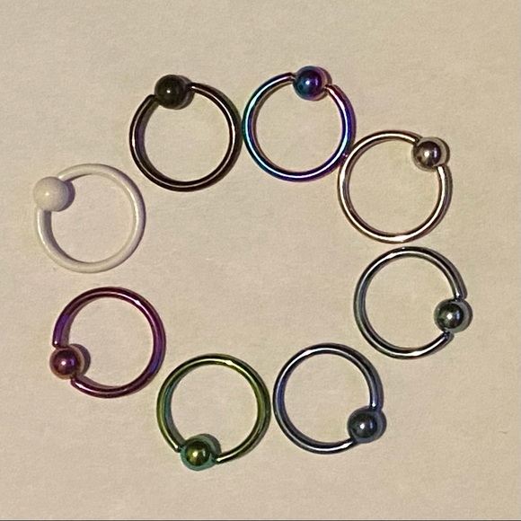 Captive Ring Hoop 16g 11mm 7/16" Lip Nose Ear Earring Eyebrow - Picture 6 of 6